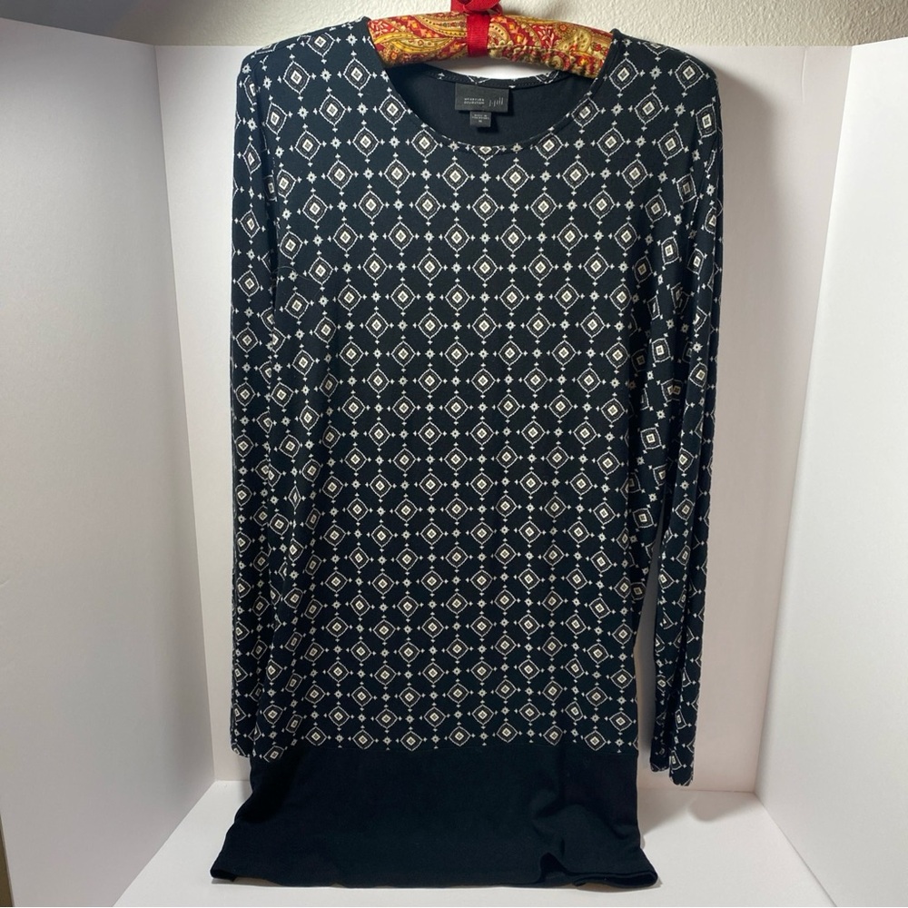 J. Jill Black and White Diamond Pattern Dress‎